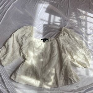 Sanctuary Off Shoulder Puff Sleeve off white